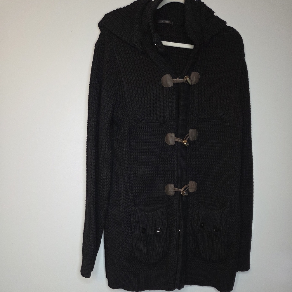 Ramsey Men's Black Toggle Sweater,‎ Size L (Made in Turkey)